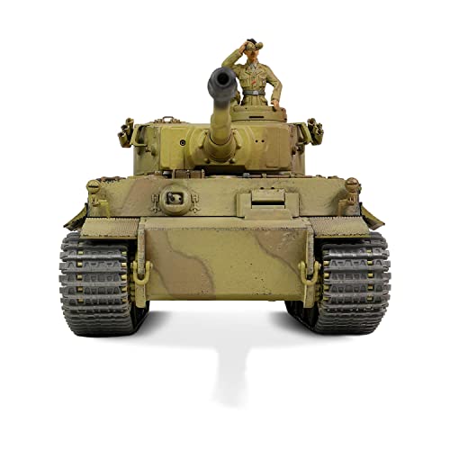 Forces of Valor Waltersons MP-912042D - Campaña Tiger I Tunisia a Escala 1:32 (Modelo de producción Inicial) Heavy King Tank de Metal Fundido a presión, Coleccionable Militar, Amarillo del Desierto