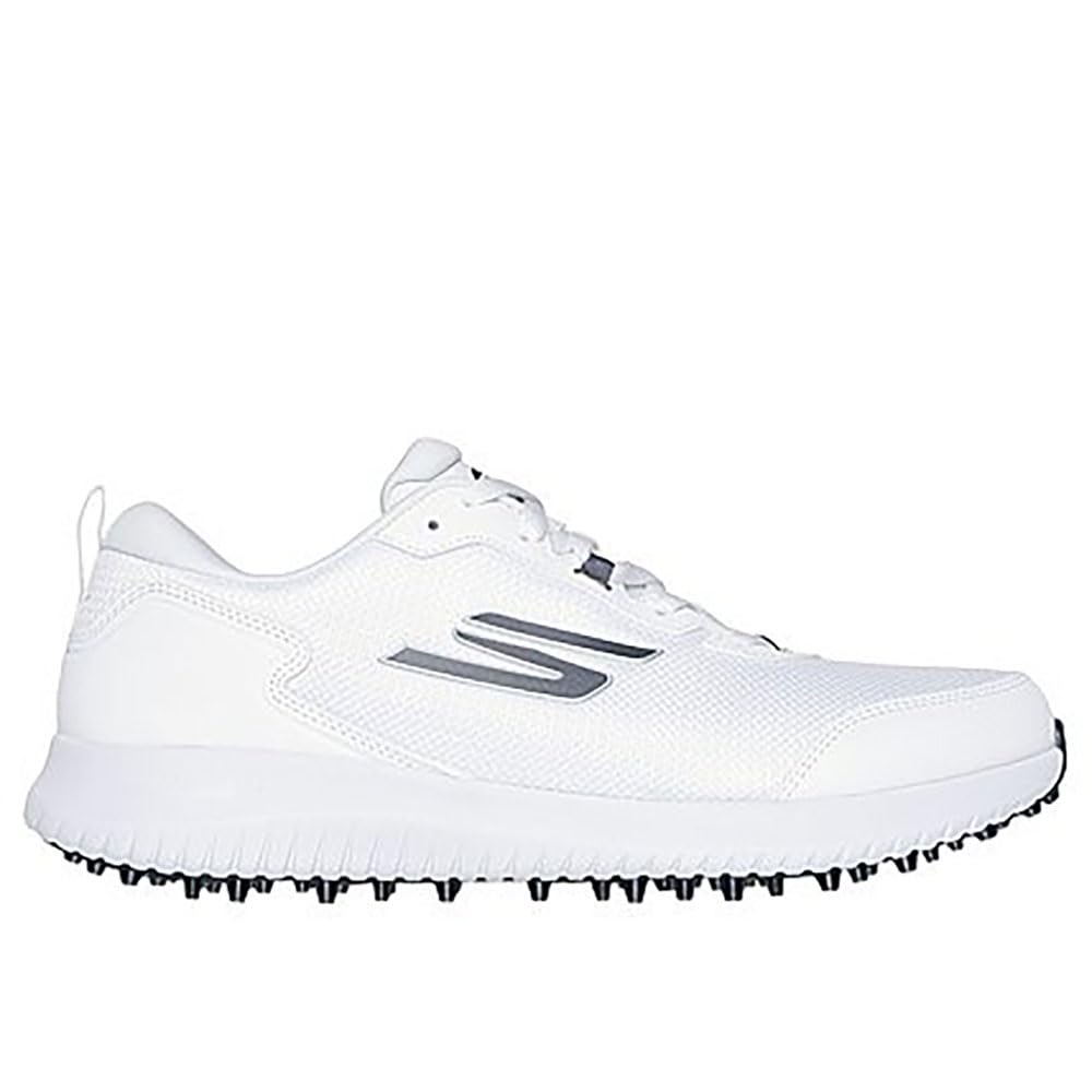 Skechers Go Golf MAX Fairway 4, Zapatillas Hombre, White Synthetic/Textile/Silver Trim, 45 EU