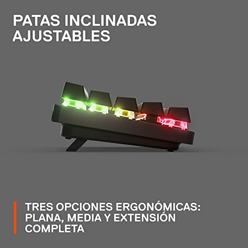 SteelSeries Apex Pro Mini Wireless-Teclado gaming mecánico –El teclado más rápido del mundo- Accionamiento ajustable - Factor forma compacto 60% – Bluetooth 5.0 – 2,4GHz – Teclado americano (QWERTY)