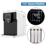 Aquavie Technology - OsmoTOUCH - Fuente de agua purificada por ósmosis inversa y esterilización - Dispensador instantáneo de agua templada y caliente - Depósito de 4,5 L