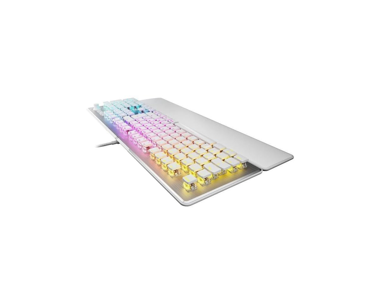 ROCCAT Vulcan II – Teclado mecánico para Juegos para PC, Teclas retroiluminadas RGB Personalizables, reposamuñecas extraíbles, Titan II Linear Switches, Blanco