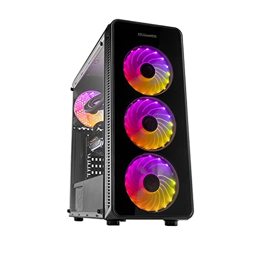 Semitorre ATX RGB con ventilación optimizada, Espacio para múltiples Discos y diseño Moderno; Ideal para Montaje y enfriamiento eficiente.