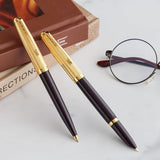 Parker 51 pluma estilográfica | cuerpo de lujo de color ciruela con adorno dorado | plumín fino de 18 K con cartucho de tinta negra | estuche de regalo