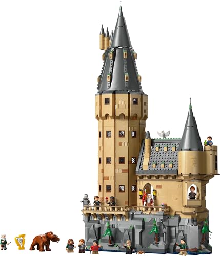 LEGO Harry Potter Castillo de Hogwarts: Torre Central - Castillo de Juguete con Cuarto de Llaves Voladoras y Ajedrez Mágico - 12 Minifiguras - Regalo para Niñas y Niños de 10+ Años 76454