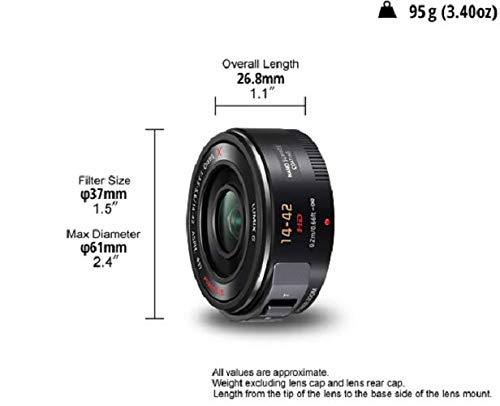 Panasonic LUMIX H-PS14042 - Objetivo Servo Zoom para cámaras de montura M4/3 (Focal 14-42 mm, F3.5-F5.6, tamaño filtro 37 mm, lentes asféricas, POWER O.I.S), negro