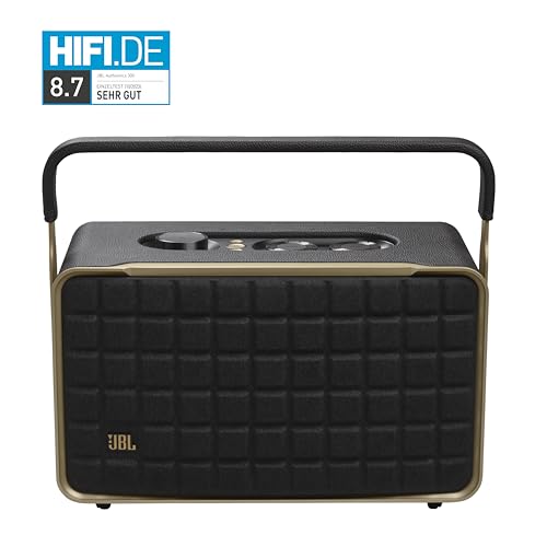 JBL Authentics 300, altavoz inteligente portátil, con tecnología Bluetooth, Wi-Fi integrado y asistente de voz, negro, Enchufe EU (tipo C)