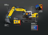 fischertechnik 576450 Liebherr R938 Excavadora Neumática – Kit de construcción Realista para niños Desde 10 años y Adultos, 689 Piezas, Amarillo