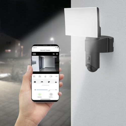 Hama | Cámara de vigilancia Exterior, 1080P, Sensor de Movimiento y luz, Full HD, Compatible con Amazon Alexa y Google Assistant.