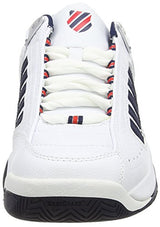 K-Swiss Defier Rs - Zapatillas de tenis Hombre, color blanco - white (white/dressblue/fieryred 164), talla 46 EU