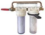Aquawater, 104966, estación de filtro doble con cartuchos de filtración y anti -ilimestona/anti -corrrosión, duración de los cartuchos: 12 meses, fabricación francesa