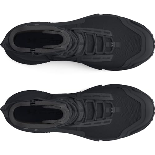 Under Armour UA Charged Valsetz Zip Zapatos tácticos para hombre, cómodas botas de montaña con cremallera lateral, color negro/negro/gris azabache