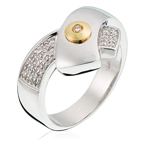 Orphelia Mujer 18 k (750) oro bicolor redondo blanco diamante