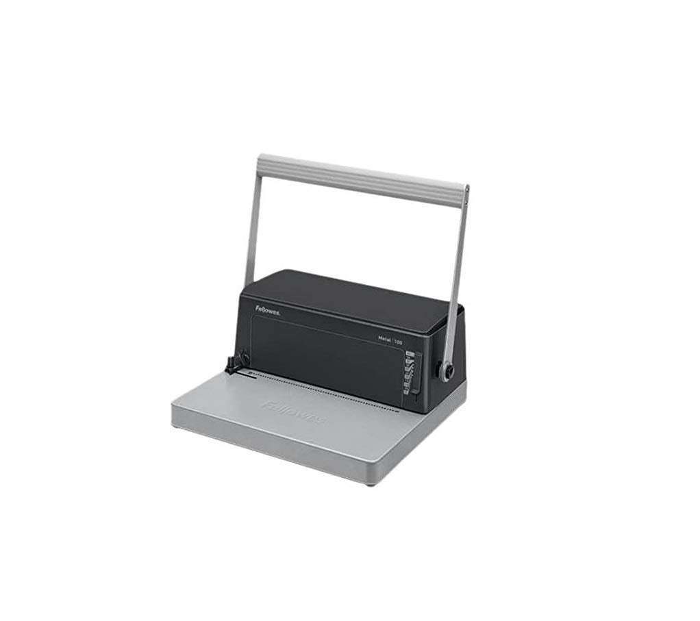 Fellowes Metal 100 - Encuadernadora manual de espiral metálico, con palanca ergonómica en forma de U, Sin rodillo insertador