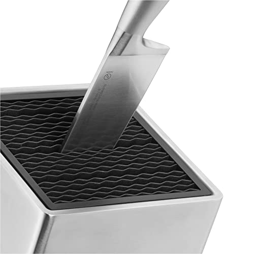 WMF Grand Gourmet - Juego 6 Piezas, 4 Cuchillos con Hoja Insertada de Acero Templado Completamente Forjado y Tijeras Multiusos con Soporte FlexTec de Acero Inoxidable