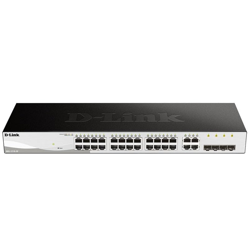 Switch 24 Puertos PoE 10/100/1000, Incluye 4 Puertos SFP Combo, Ideal para Redes de Datos y Alimentación de Dispositivos.