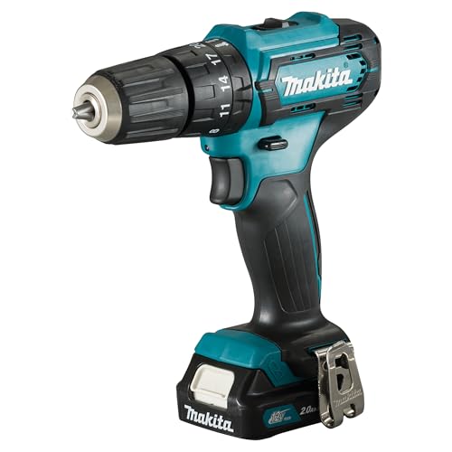 Makita HP333DSAX1 Taladro atornillador inalámbrico 12 V máx. / 2,0 Ah, 2 baterías y cargador en maletín de transporte