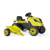 Smoby- Tractor Infantil con Pedales Farmer XL Verde, Muy Resistente, con Remolque, Volante con Bocina, Asiento Ajustable, A Partir de 3 Años (7600710130)