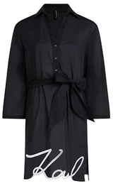 KARL LAGERFELD B.V Lagerfeld, Women's, Karl DNA Signature Beach Dress Sunsuit, Negro, S Mujeres