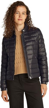 Tommy Hilfiger Cazadora acolchada Mujer Mock Neck ligera, Negro (Black), M