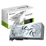 Gigabyte AORUS GeForce RTX 5080 Master Ice 16G Tarjeta Gráfica - 16GB GDDR7, 256 bits, PCI-E 5.0, 2805MHz Core Clock, 3 x DP 2.1a, 1 x HDMI 2.1b, NVIDIA DLSS 4, GV-N5080AORUSM ICE-16GD