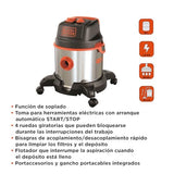 Black+Decker Aspirador Multiuso BXVC20XTE de sólidos y líquidos con Toma para Herramientas eléctricas integrada (1400 W, 20 l)