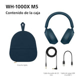 Sony WH-1000XM5 Auriculares de Diadema inalámbricos Premium con Noise Cancelling, Bluetooth, Llamadas, Hi-Res, 30 h de batería, Incluye Estuche rígido, iOS, Android - Azul Medianoche