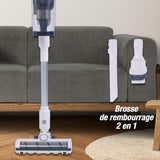 Techwood Aspiradora Escoba con estación de Carga y Limpieza TAB-7350, 2.5 Liters, White