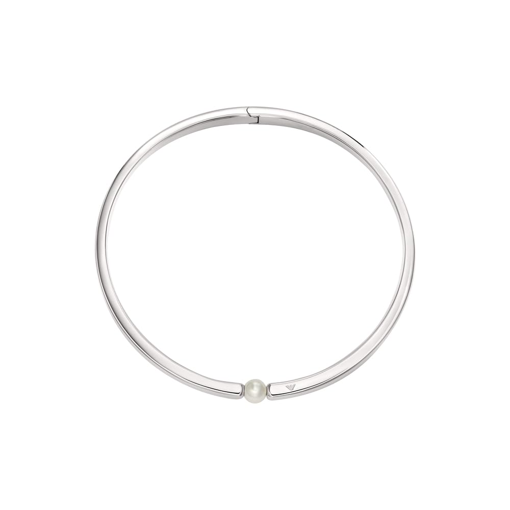 Emporio Armani Collar de acero inoxidable plateado para mujer, EGS3255040