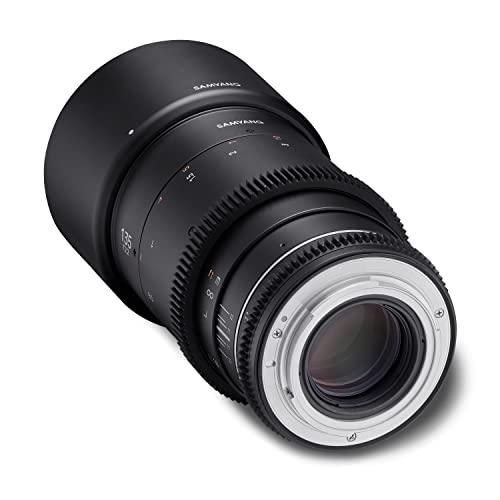 Samyang MF 135 mm T2,2 VDSLR MK2 Canon EF Objetivo de vídeo Cine de Formato Completo Distancia Focal Fija para Canon EF EF-S Cámara, Enfoque Manual, para EOS 5D Mark IV, 6D Mark II, 90D, 77D, Negro
