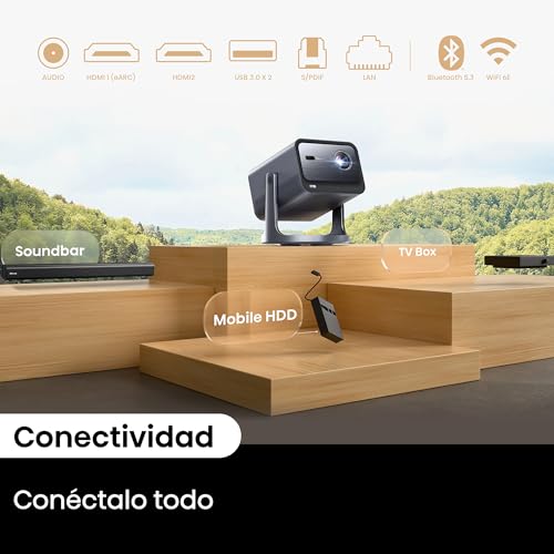 Hisense C2 - Mini Proyector Laser UHD 4K Smart TV, de 65 a 300 Pulgadas, 2000 Lumen, Dolby Vision Atmos, Audio JBL con Subwofer, Fuente Laser Tricolor, Zoom Digital, Autoenfoque, Contraste 1700:1