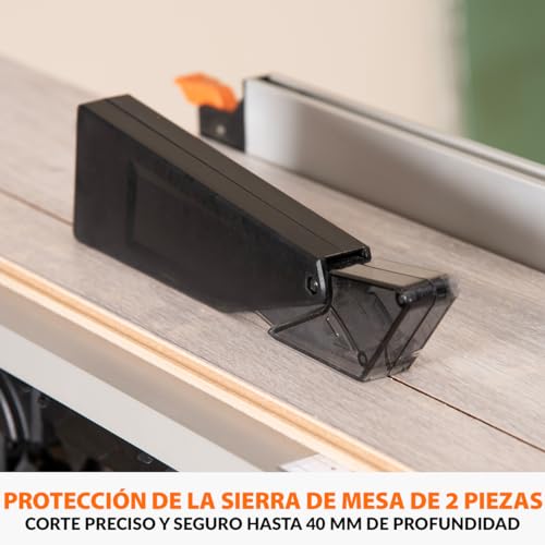 Evolution Power Tools R210MTS-G2 Sierra híbrida convertible de mesa/ingletadora, compacta y portátil, corte multimaterial, corta madera, metal, plástico, etc.; incluye una hoja de 210 mm