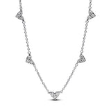 Pandora Timeless Collar con diseño de corazones de plata de ley con circonitas cúbicas transparentes