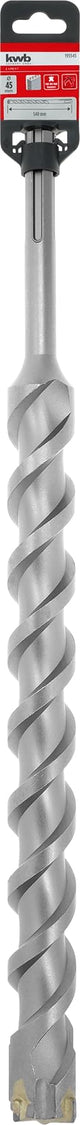 kwb Broca para martillo SDS Max, diámetro 45 x 540 mm (placa de metal duro resistente a golpes, acero para herramientas de alta calidad, doble hélice fresada, hormigón, mampostería, SDS Max)