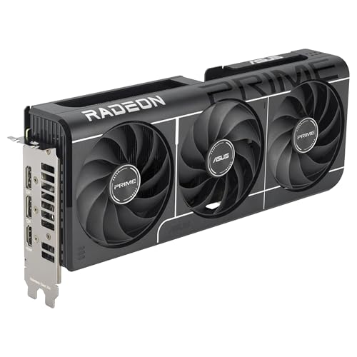 ASUS Prime Radeon RX 9060 XT 16 GB GDDR6 OC Edition, Tarjeta gráfica, PCIe 5.0, HDMI/DP 2.1, diseño de 2.5 Ranuras, Ventiladores Axial-Tech, rodamientos de Doble Bola, Doble BIOS, GPU Guard