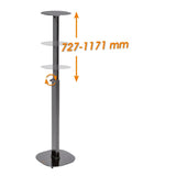 My Wall HS 23L Pedestal para Altavoz Extensible, Soporte de Suelo, Altura Ajustable Negro 2 Piezas.