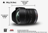 Panasonic H-F007014 Lente de cámara - Objetivo (SLR, 16/12, Auto/Manual, Negro, 7.5 cm, 8.31 cm)