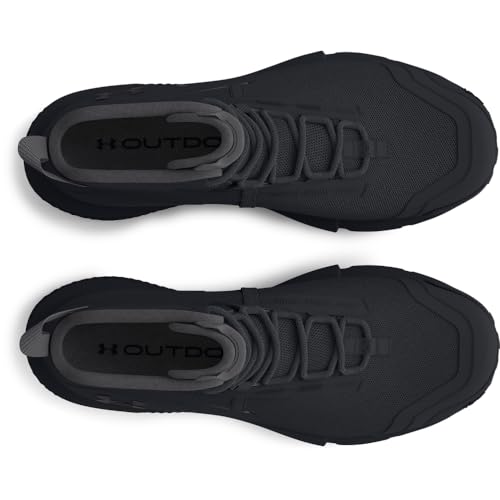 Under Armour UA Charged Valsetz Mid Zapatos tácticos para hombre, cómodas y duraderas botas de montaña, color negro/negro/gris azabache