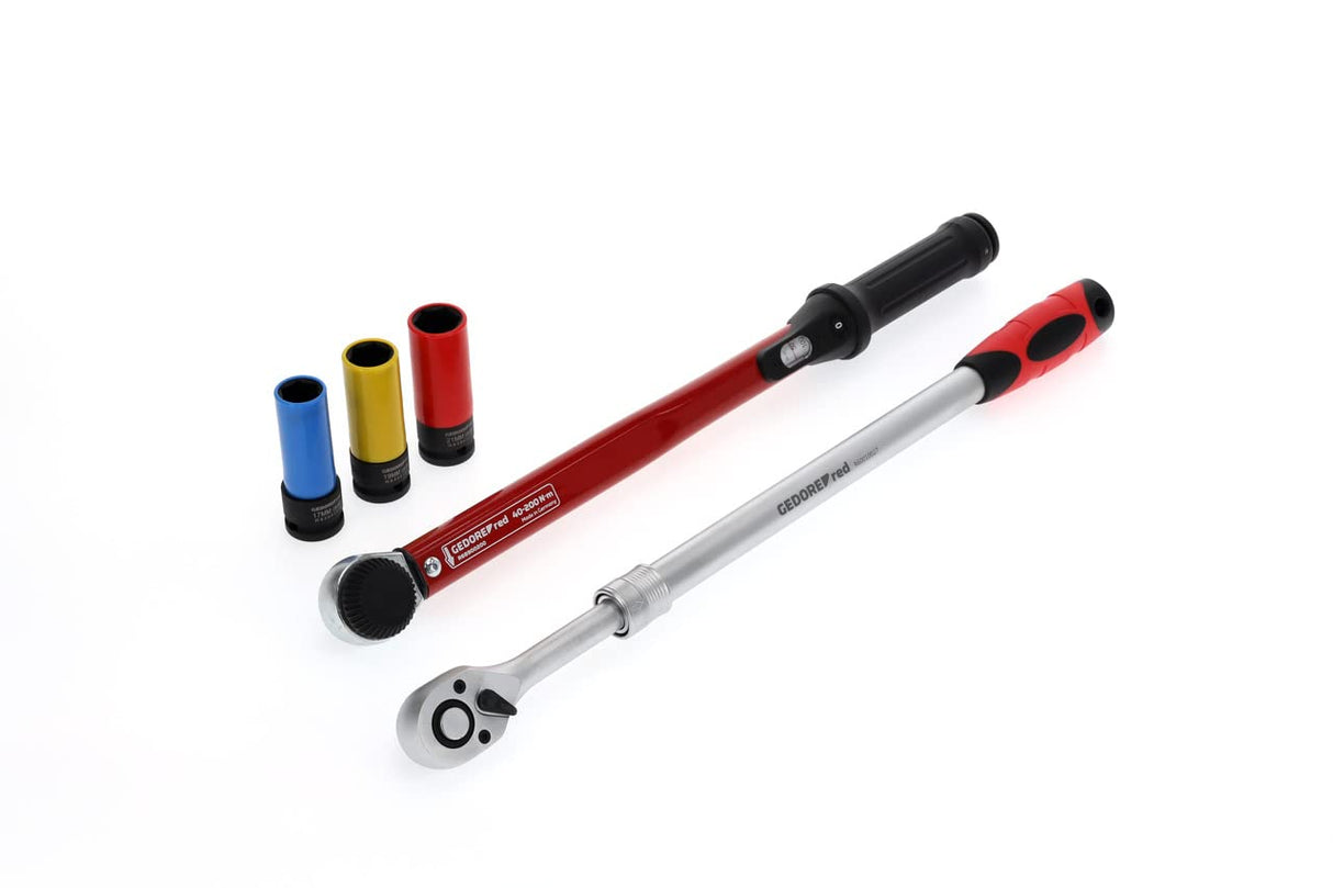 GEDORE red Juego de cambio de ruedas, Set de 3 piezas, Lleno, Herramientas para talleres de automóviles, Cambio de neumáticos, R69003000