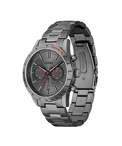 BOSS Reloj Cronógrafo de Cuarzo para Hombre Colección Allure con Correa de Acero Inoxidable Gris - 1513924