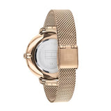 Tommy Hilfiger Reloj Analógico de Cuarzo para Mujer con Correa de Malla de Acero Inoxidable de Oro Rosa - 1782158