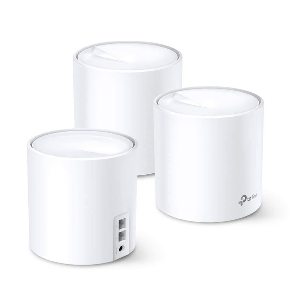 TP-Link Deco X60(3-Pack) V3.20- Sistema Wi-Fi 6 Mesh AI AX5400,Cobertura WiFi de 650 m2, 2xPuerto Gigabit, Fácil Instalación, Control Parental,WPA3, Compatible con Routers de Fibra
