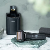 Panasonic Series 900+ ES-LS9A Afeitadora Eléctrica De 6 Hojas En Seco Y Húmedo Para Hombres, Afeitadora Eléctrica Con Sensor De Barba Sensible, Limpieza Automática Y Sistema De Carga
