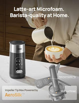 Dreo Espumador de leche, espumador eléctrico 8 en 1 para café latte art, 270 ml, espuma caliente y fría, espumadores automáticos para leche láctea y no láctea, LED, fácil de limpiar, aire BaristaMaker