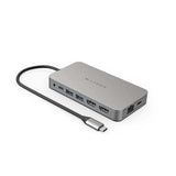 Hyper HDM1H-GL Hub USB-C HyperDrive Dual 4K HDMI 10 en 1 para MacBooks M1/M2 con 10 Puertos Esenciales - Plata