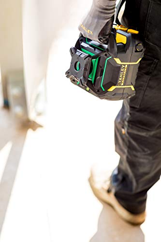 STANLEY FATMAX FMHT77448-1 - Nivel láser giratorio verde, 600 m, vial 360°, incluye detector