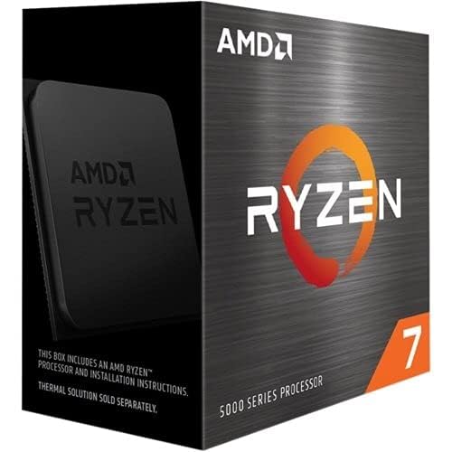 AMD Ryzen 7 5800X Procesador (8 núcleos/16 threads, 105W DTP, Socket AM4, 36 MB Caché, Reloj de aumento máx. hasta 4,7Ghz, no cooler)