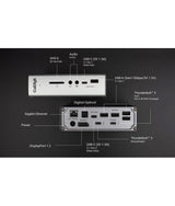 CalDigit TS3 Plus - Thunderbolt 3 Dock - 85W de Recarga, 7X Puertos USB 3.1, USB-C Gen 2, DisplayPort, Ranura para Tarjetas SD UHS-II, LAN, Salida Óptica, con Cable de 0.7m (Space Grey)