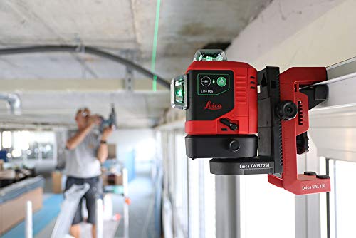 Leica Lino L6G: Nivel láser de línea de 3x360 grados con batería Li-Ion, cargador, adaptador magnético innovador y soporte para pared en una carcasa (láser verde, alcance de trabajo: 35 m)