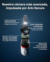 Arlo Ultra 3, Cámara de Vigilancia Exterior WiFi 4K UHD, Reconocimiento por IA, Vsión Nocturna a Color, Audio bidireccional, Funciona con Alexa, Prueba Arlo Secure incluida, 3 Cámaras + Smarthub