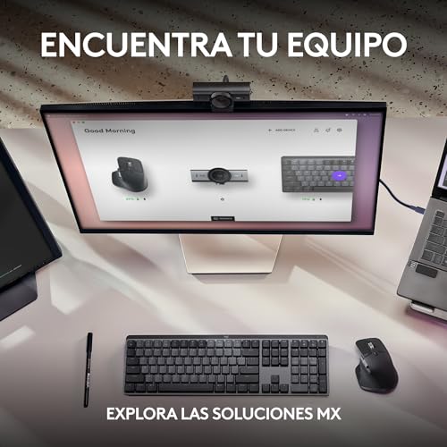 Logitech MX Brio Ultra HD 4K para Colaboración y Streaming Cámara Web, 1080p a 60 FPS, Dos Micrófonos Reductores de Ruido, USB-C, Tapa, Compatible con Microsoft Teams, Zoom, Google Meet, Grafito